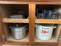 L - LOT OF COOKWARE, PYREX MEASURING CUPS, MORE