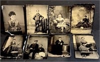 Eight  Vintage Tintype Photos 1800's