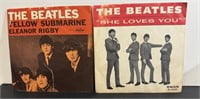 Two Beatles 45rpm records 7 picture sleeves NM