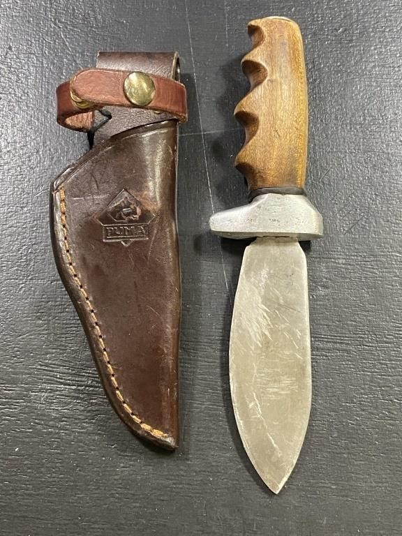 Wood Handle Fixed Blade Knife w/ Sheath