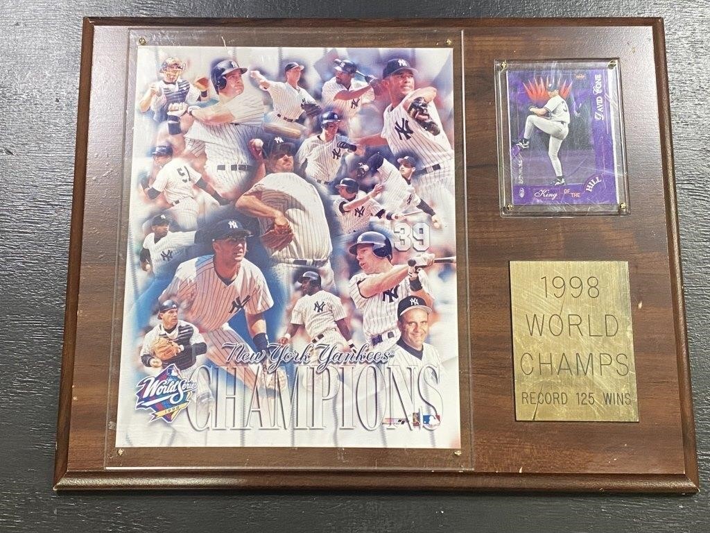 1998 New York Yankees World Champs Plaque