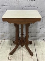 Antique Marble Top Accent Table