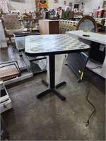 Checkered pedestal table 24x18x30