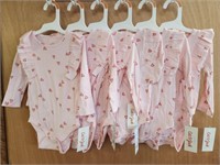 6 Cat and Jack Baby Girls Onesies Size 12M All