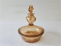 Amber Glass Powder with Perfume Lid 4x5 in