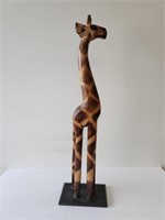 Giraffe wood carved 24 in