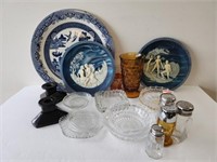 Glass collector plates ashtrays