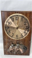 wood & Metal Horse Wall clock