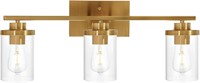 3-Light Brass Bathroom Vanity Lamp