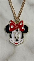 New Minnie Mouse necklace, 20 inch chain, 1 inch