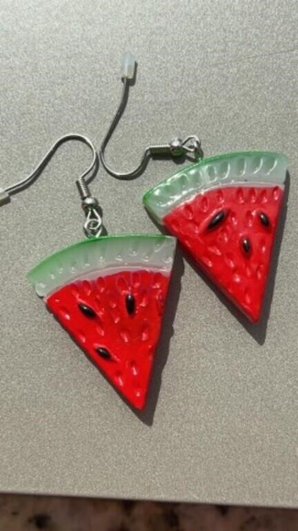 New watermelon earrings 2 inches long