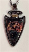New arrowhead necklace with roaring tiger, 19
