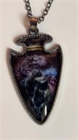 New arrowhead necklace with wolves and moon, 19