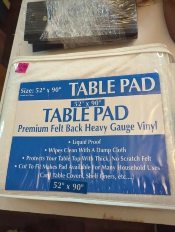 Premium table pad 52'x90, New, liquid proof and