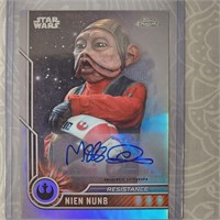 Topps Chrome Star Wars Nien Numb Signed Card