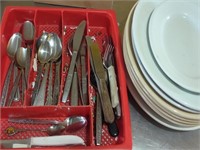 Vintage flatware & diner plates with a vintage