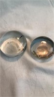 2 glass paperweights Liberty 1982