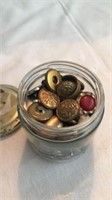 Antique/vintage buttons in jar