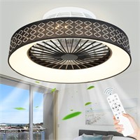 $150  DLLT 18.5' LED Ceiling Fan with Light, Black