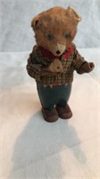 Antique tin toy bear wind up toy Works