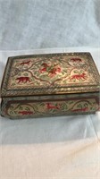 Vintage metal box with jewelry