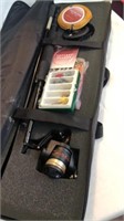 Marlboro fishing rod and 2 reels set with case