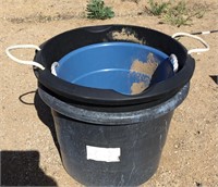 3 Large Plastic Planter Buckets