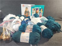 Assortment of yarn in various colors and k