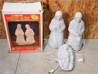 Illuminated Nativity Scene with box
