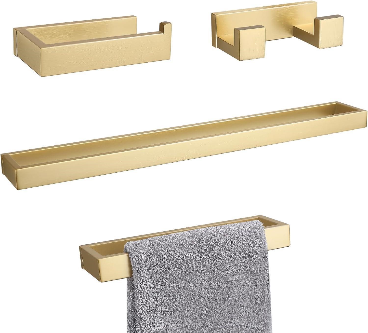 Gold 4-Pc Bathroom Hardware Set
