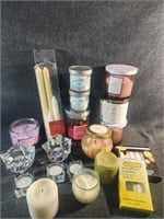 Candles of various sizes and scents