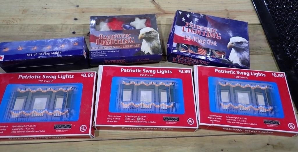 (6) Boxes of American Patriotic Lights