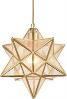$119  Brass Star Light, Seeded Glass, 11-in