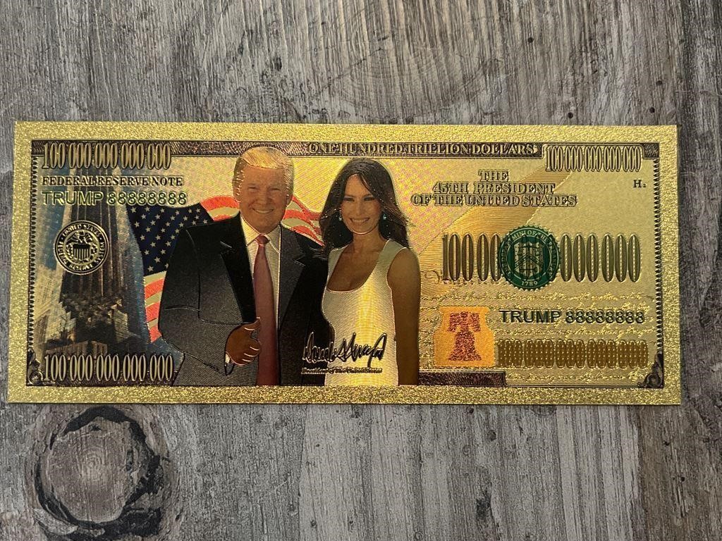 Donald Trump 24k Gold Coated Commemorative Bank