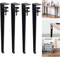 $110  28in Adjustable Metal Table Legs, 4pcs Black
