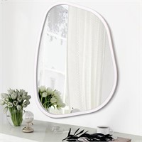 White Oval Wall Mirror 26x18 Wood Frame