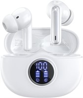 Wireless Earbuds 5.3, 40Hrs Play, IP7 White