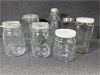 Glass jars, and (1) plastic jar