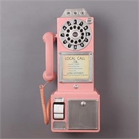 $107  Vintage Pink Rotary Dial Phone Booth Ornamen