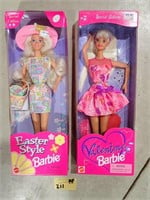 (2) 1997 Barbies - Easter & Valentine - In Boxes