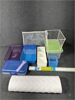 Plastic containers, Bath mat, Shelf liner