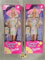 (2) 1997 Easter Style Barbies - Mattel No. 17651