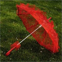 Red Lace Bridal Umbrella, Wedding Parasol