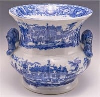 Victoria Ware Ironstone Flow Blue Vase or Pot.