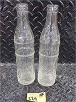 (2) Braun Bottling Co. Glass Bottles - Kokomo, IN
