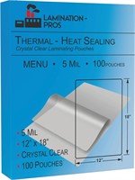 5 Mil Laminating Pouches, 12x18, 100 Pack