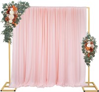 Gold Wedding Arch, 6.6x6.6Ft Metal Stand
