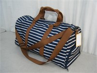 New Navy & white stripe Travel Bag