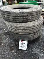 (4) Unused Bridgestone 11R 22.5 Recap Tires