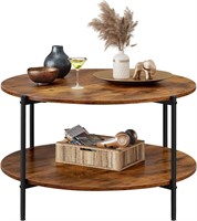 WLIVE Coffee Table, 32in, 2-Tier, Rustic
